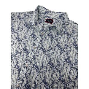 UNTUCKit 100% Linen Hawiian Shirt Slim Fit XXL Men's Short Sleeve Palm Branches